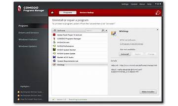 Comodo Programs Manager for Windows - Download it from Habererciyes for free